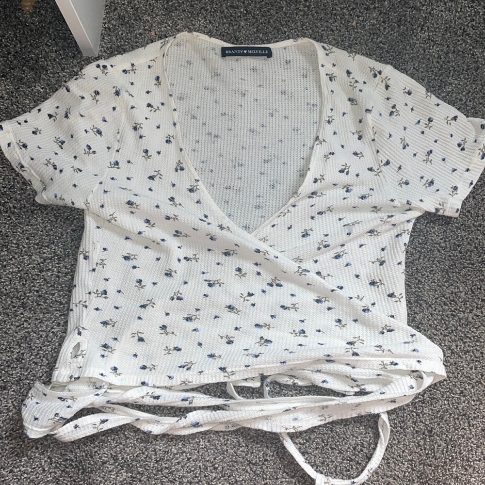 Flowered Brandy Wrap Shirt